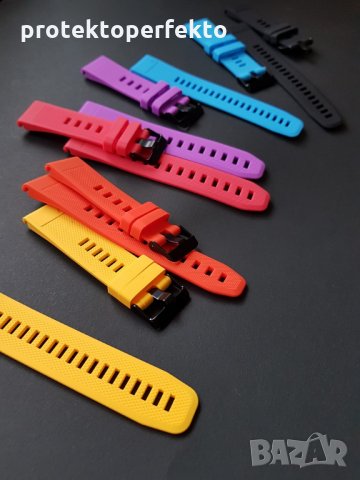 Силиконова каишка за GARMIN Fenix 5 – оранжев цвят, снимка 4 - Смарт часовници - 32272502
