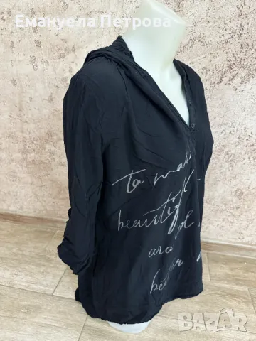 Дамска риза - туника - свободна - с качулка, снимка 2 - Ризи - 48071504