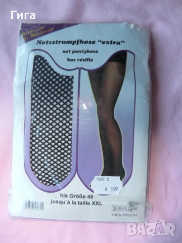 мрежест черен чорапогащник 2хл, снимка 3 - Дамски чорапи - 37666788