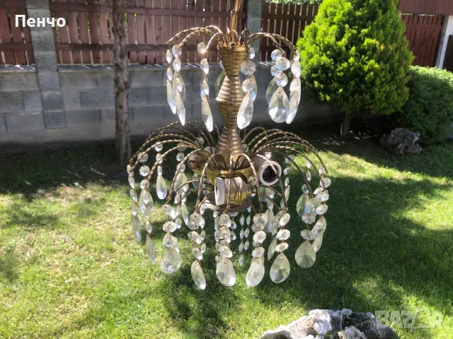 старинен кристален полилей, снимка 6 - Антикварни и старинни предмети - 50342593