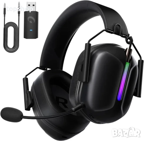 Безжични Геймърски слушалки Captain 500 за PS5, PS4, PC, Nintendo Switch, Mac, Computer, Черни