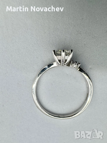 Сребърен пръстен с мойсанит (Диамант) 0.5 карата , снимка 7 - Пръстени - 52176971