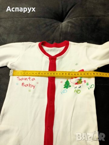Бебешка памучна коледна с копчета пижама за деца 6-9 месеца, снимка 9 - Бебешки пижами - 43243892