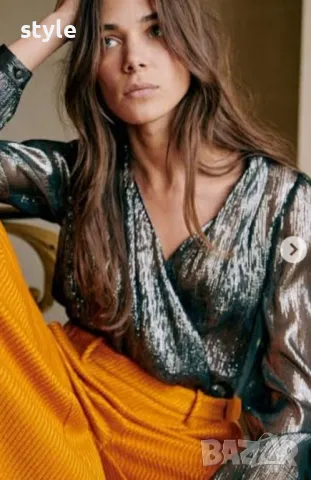 Sezane     Abelia Blouse Metallic Silver 