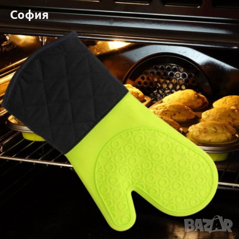 Силиконова ръкавица с меки памучни подплънки - 1бр, снимка 1 - Аксесоари за кухня - 44066179