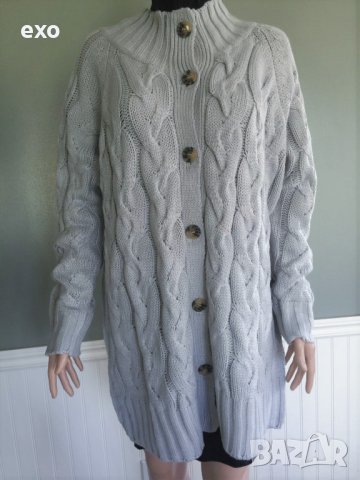 Сива дълга жилетка, Сива жилетка, Дълга жилетка, Зимна жилетка, снимка 3 - Жилетки - 43231670