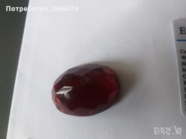Натурален сертифициран червен Топаз 90 карата , рубин смарагд сапфир диамант  изомруд, снимка 5 - Антикварни и старинни предмети - 35359568