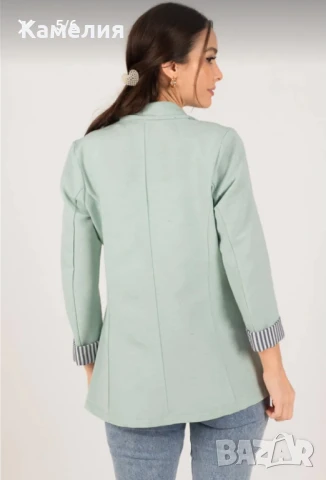 Дамско сако в цвят мента, снимка 3 - Сака - 50761096