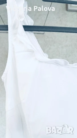 Бяла рокля BENETTON, памук, снимка 13 - Рокли - 41616341