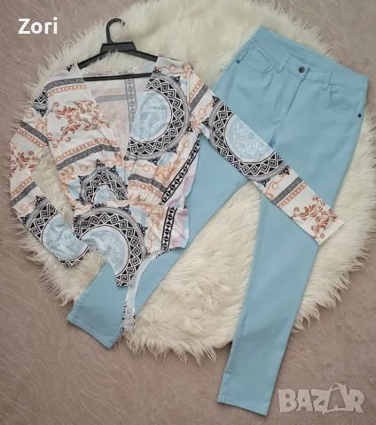 Боди в свеж пейсли принт, снимка 1