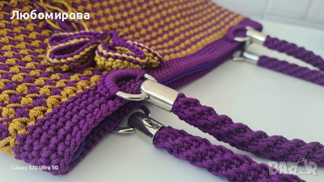 Ръчно плетена дамска чанта, снимка 7 - Чанти - 40518998