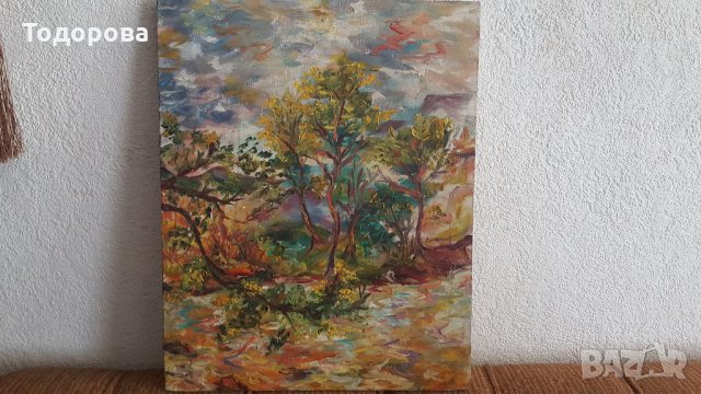Стара майсторска картина-1980г. , снимка 5 - Антикварни и старинни предмети - 26350340