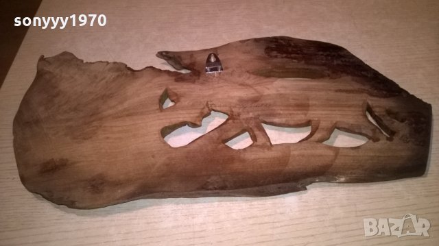 Пано стенно от тиково дърво - тигър ръчна изработка-44х22см, снимка 13 - Колекции - 27386212