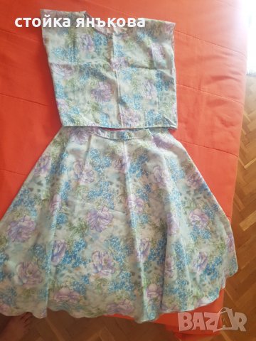 Продавам дамски летен костюм/комплект пола и блуза , снимка 3 - Комплекти - 37670556