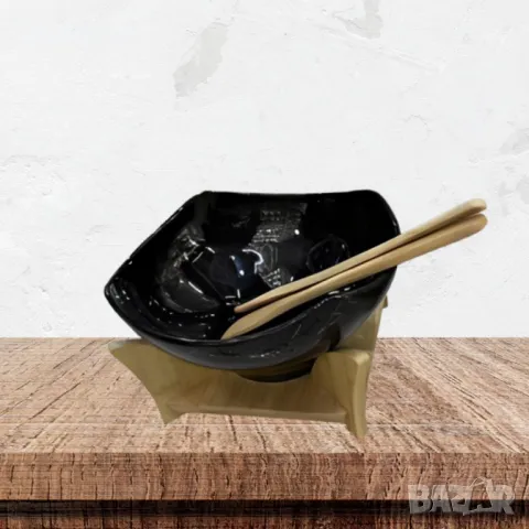 Елегантен сет за сервиране с купа и дървена поставка, снимка 5 - Други стоки за дома - 49850922