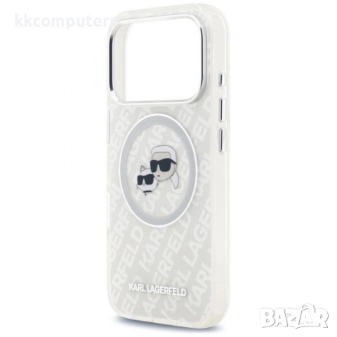 Оригинален кейс Karl Lagerfeld Karl and Choupette Glitter MagSafe, За iPhone 17 Pro Max (6.9), Прозр, снимка 5 - Резервни части за телефони - 51825662