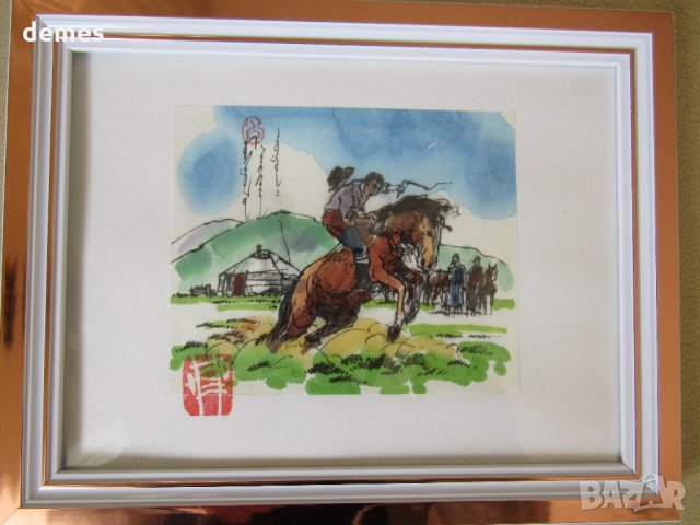  Серия традиционни картини живопис - Монголия - 12-6, снимка 5 - Картини - 32265585