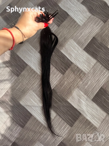 Естествена коса на кератинови кичури 60см естествена коса от диверсо - руси и тъмни, снимка 6 - Аксесоари за коса - 52522488