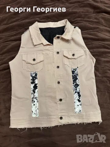 Бебешко розов елек с пайети