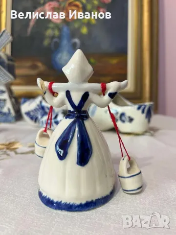 Порцеланова фигурка воденичарка.Delft Холандия. Отлично състояние. Маркирана., снимка 2 - Колекции - 49104024