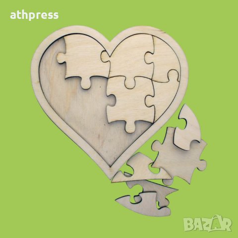 Празен пъзел Сърце от дърво , снимка 5 - Други - 43058235