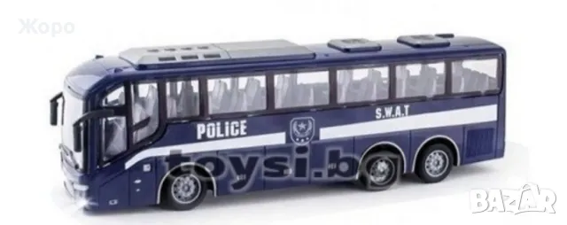 ДЕТСКИ ПОЛИЦЕЙСКИ АВТОБУС ,ЗВУК И СВЕТЛИНА С ДИСТАНЦИОННО УПРАВЛЕНИЕ 121133-1, снимка 2 - Коли, камиони, мотори, писти - 47504382