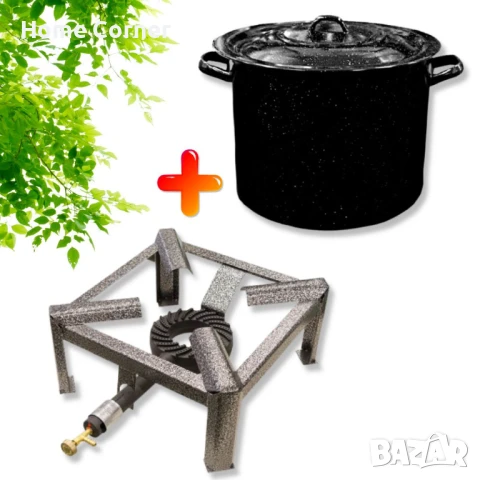 Комплект емайлиран казан 50л + газов котлон/пиростия 10kW, снимка 1