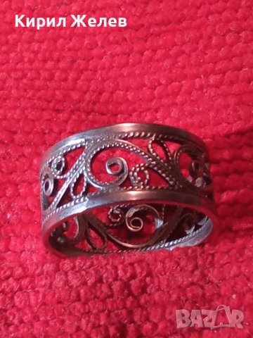 АРТ ДЕКО СРЕБЪРЕН ФИЛИГРАНЕН МАЙСТОРСКА АЖУРНА ЮВЕЛИРНА ИЗРАБОТКА НЕЖЕН ПРЪСТЕН СРЕБРО 17073