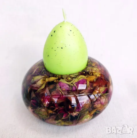 Свещник със сухи розови пъпки, снимка 9 - Вази - 50041110