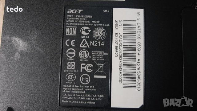 Acer Aspire 5040 model MS2171, снимка 3 - Части за лаптопи - 32535027