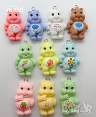 10 бр Грижовните мечета мече фигурка The Care Bears висулки за бижу бижута колие гердан обеца смола, снимка 5 - Други - 37069949