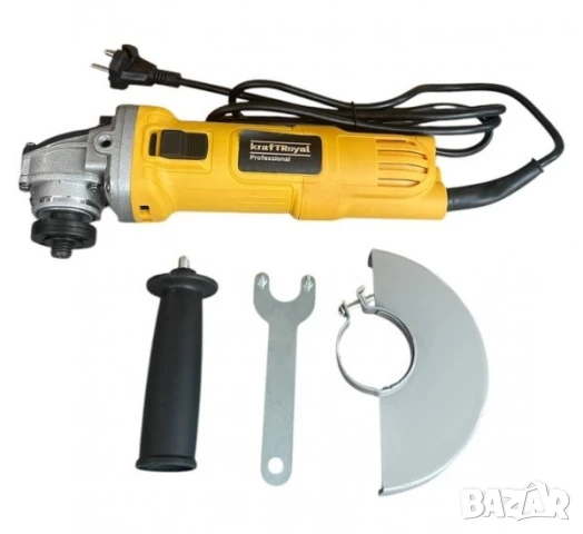 Ъглошлайф Kraft Royal, флекс, регулиране обороти, жълт, 220VAC, 125mm, к-т, снимка 2 - Други инструменти - 50651180