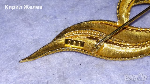 ПРЕКРАСНА АЖУРНА с ПОЗЛАТА СТИЛИЗИРАНА МАРКОВА АРТ БРОШКА от БРАГОРОДНА НЕРЪЖДАЕМА СТОМАНА 33128, снимка 4 - Други - 39072433