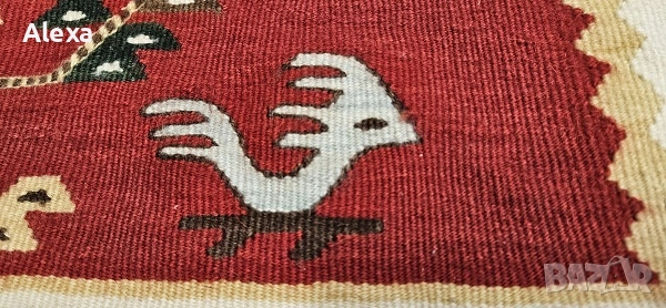 Чипровски килим Пролетна лоза 121 х 197 см ръчно тъкан вълна, снимка 5 - Килими - 52947761