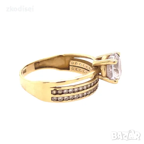 Златен дамски пръстен 3,30гр. 14кр.проба:585 размер:58 модел:29155-5, снимка 3 - Пръстени - 48771126