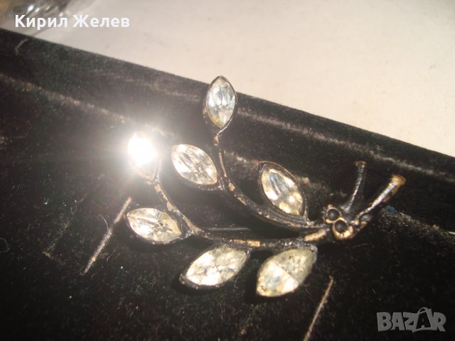 СКЪПОЦЕННА ФЛОРАЛНА АРТ ДЕКО СТИЛ БРОШКА с ПРЕКРАСНИ ФАСЕТИРАНИ ПЛАНИНСКИ КРИСТАЛИ 12418, снимка 2 - Други - 32241431