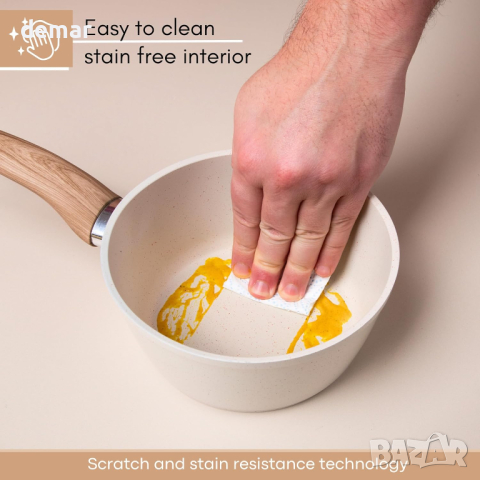 nuovva Незалепваща тенджера с капак, индукционна, малка, 16 см, снимка 7 - Съдове за готвене - 44866497