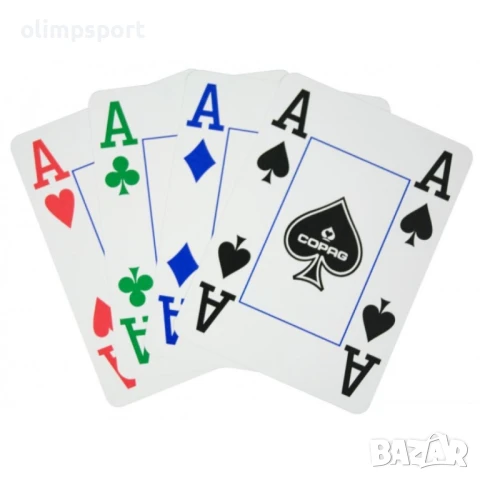 Карти за игра Copag 4 цветни Poker, Jumbo index Уникално тесте 100% plastic Copag с 4 цветен дизайн., снимка 2 - Карти за игра - 51262816