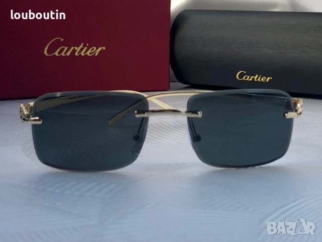 Cartier Мъжки слънчеви очила правоъгълни 3 цвята черни кафяви прозрачни, снимка 6 - Слънчеви и диоптрични очила - 51739017