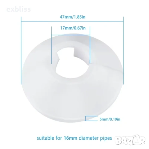 Капачки за прикриване на тръби от здрава пластмаса 5бр., снимка 7 - Други - 53397672