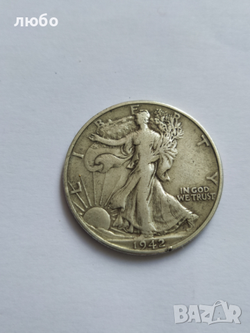 Монета Сребърен HALF DOLLAR 1942 D , снимка 1 - Нумизматика и бонистика - 36400776