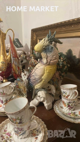 Karl Ens Germany - “ Parrot”  гениална и грандиозна птица от 33 см, великолепие и класа  , снимка 3 - Антикварни и старинни предмети - 52833201