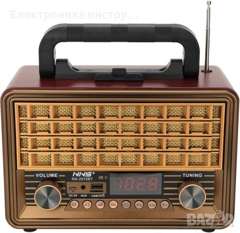 RADIO FM NS-2075BT, Ретро радио с AUX BT, снимка 2 - Радиокасетофони, транзистори - 43157102