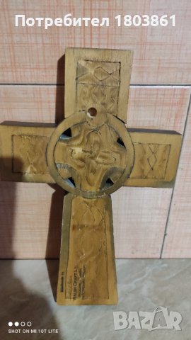 Стар ръчно изработен дървен голям ирландски кръст, снимка 2 - Антикварни и старинни предмети - 40027677