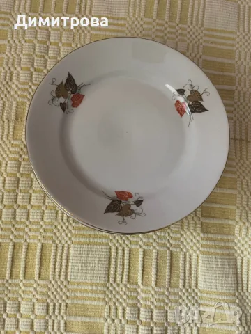 Чинии със златен кант за основно ястие - 5 бр.