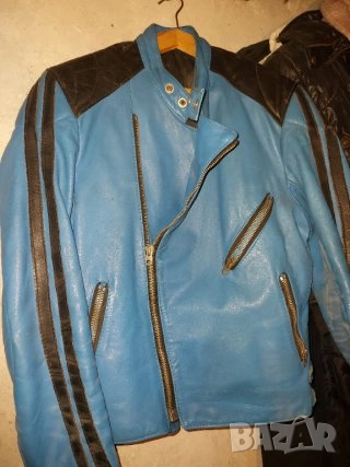 Дебело, топло кожено яке - оригинал, от дебел, тежък телешки бокс Текстилно яке за мотор Мъжка шуба, снимка 4 - Якета - 52103635