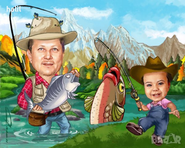 карикатури и портрети, снимка 6 - Картини - 43450639