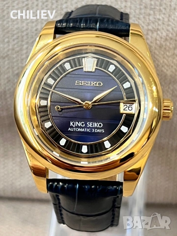 НОВ - SEIKO mod gold blue, снимка 4 - Мъжки - 53482625