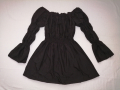 Дамска къса рокля с дълги буфан ръкави в черен цвят р-р S, снимка 3