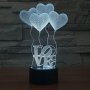 Холограмна LED лампа CREATIVE 3D Love Сърца